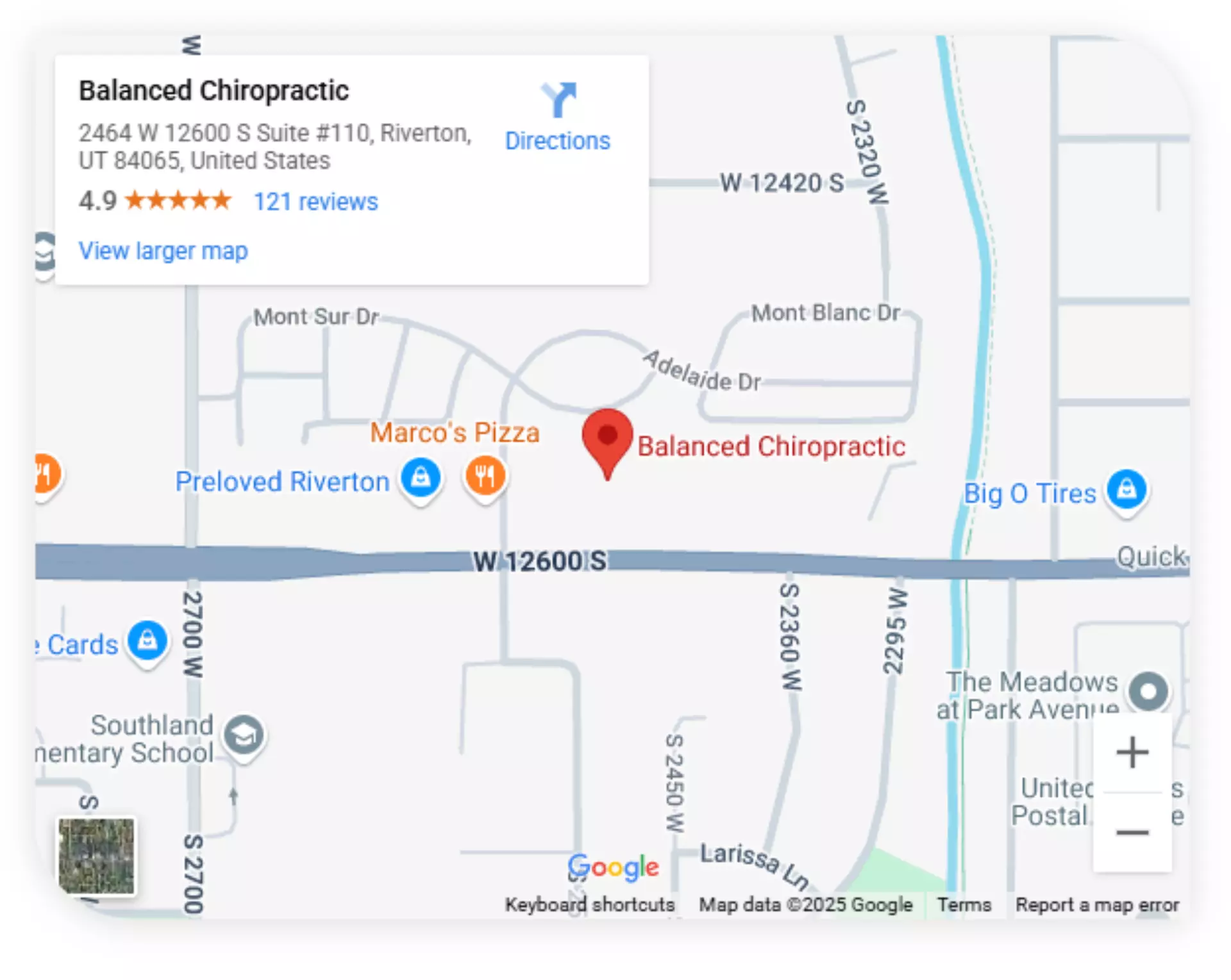 Balanced Chiropractic map